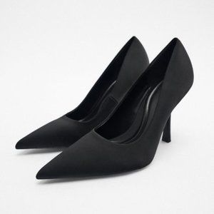 Zara High Heeled Fabric Shoes